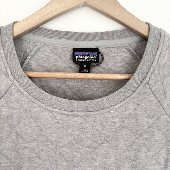 Patagonia grey quilted crew neck sweatshirt top Size Medium - Picture 2 of 3